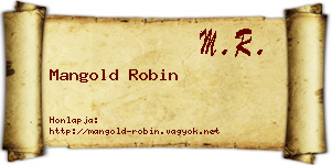 Mangold Robin névjegykártya